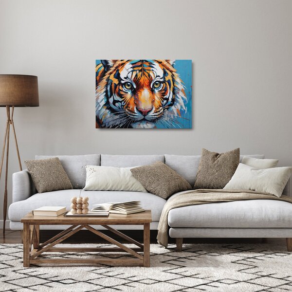 Üveg kép - Tigris látképe, festmény (70x50 cm)