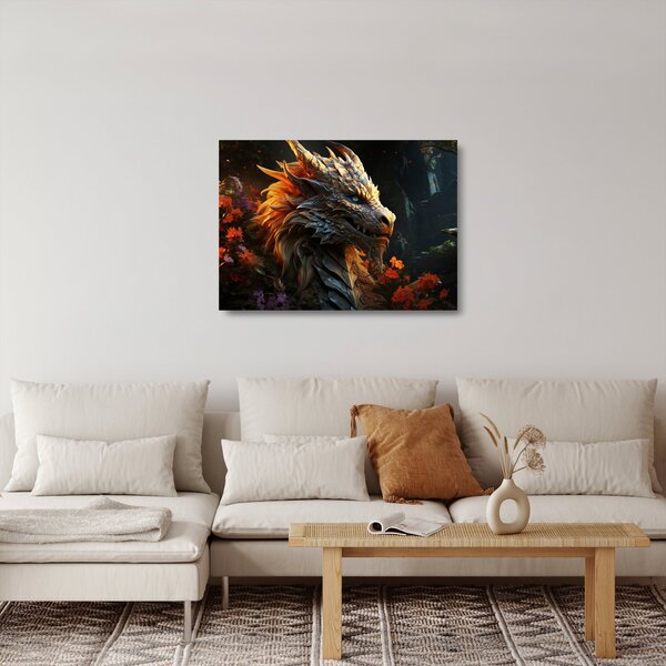 Üveg kép - Sárkány (70x50 cm)
