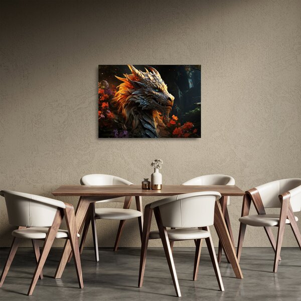 Üveg kép - Sárkány (70x50 cm)
