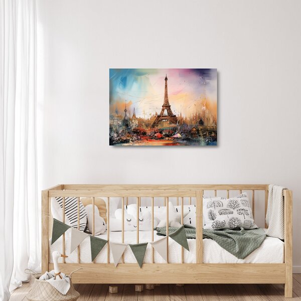 Üveg kép - Az Eiffel-torony festménye (70x50 cm)