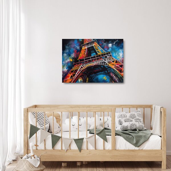 Üveg kép - Az Eiffel-torony festménye II. (70x50 cm)