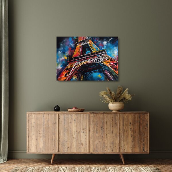 Üveg kép - Az Eiffel-torony festménye II. (70x50 cm)