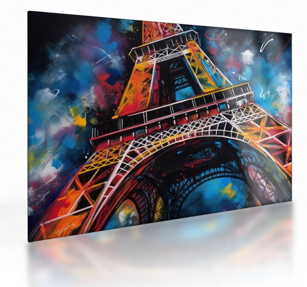 Üveg kép - Az Eiffel-torony festménye II. (70x50 cm)