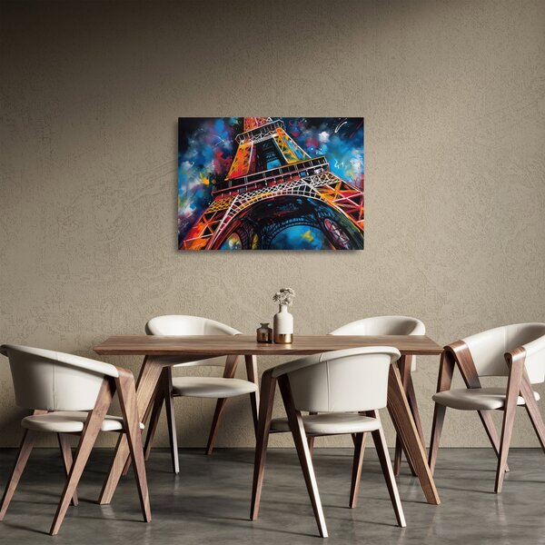 Üveg kép - Az Eiffel-torony festménye II. (70x50 cm)