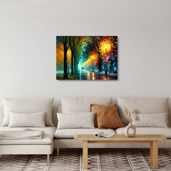 Üveg kép - Éjszakai séta (70x50 cm)