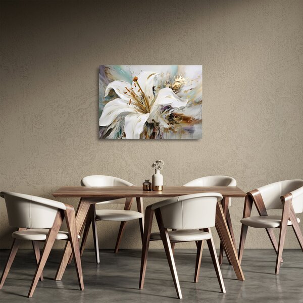 Üveg kép - Absztrakció liliommal (70x50 cm)