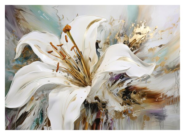 Üveg kép - Absztrakció liliommal (70x50 cm)