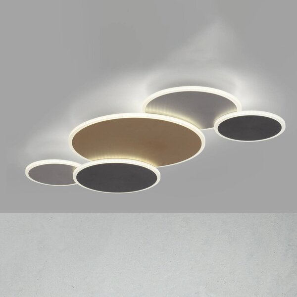 Q-Smart-Home Paul Neuhaus Q-Piato LED világítás 5 izzós, dimmelhető, Többszínű, Nappali / Étkező, fém, Modern