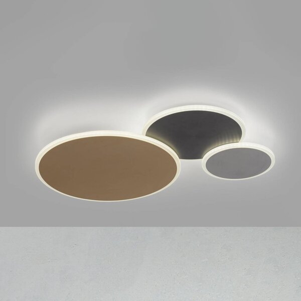 Q-Smart-Home Paul Neuhaus Q-Piato LED világítás 3 izzós, dimmelhető, Többszínű, Nappali / Étkező, fém, Modern