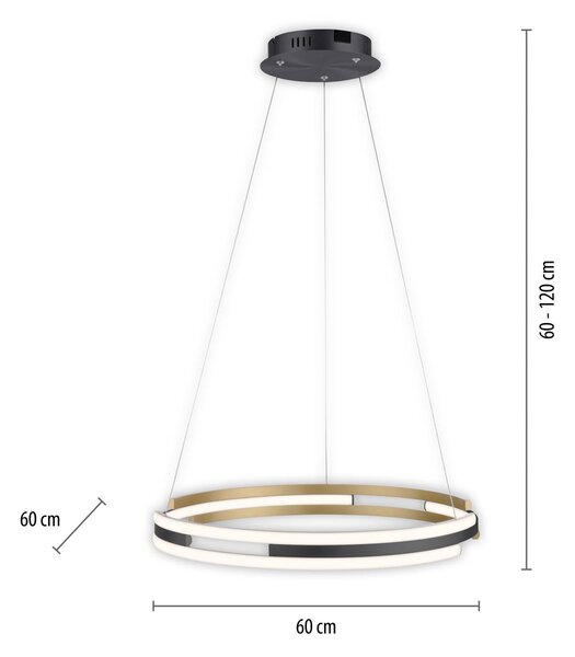 Q-Smart-Home Paul Neuhaus Q-Beluga LED lógó világítás, sárgaréz, dimmelhető, Sárgaréz / arany, Nappali / Étkező, fém, Modern