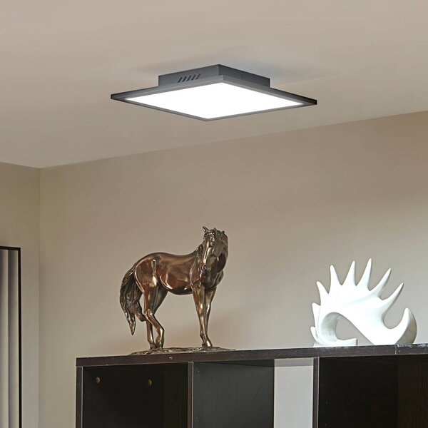 Lindby LED panel Lamin, fekete, 30 cm, CCT, fényerőszabályzó, távirányítóval, dimmelhető, Fekete, Nappali / Étkező, Modern