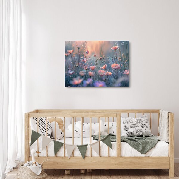 Üveg kép - Virágok pasztell színekben (70x50 cm)