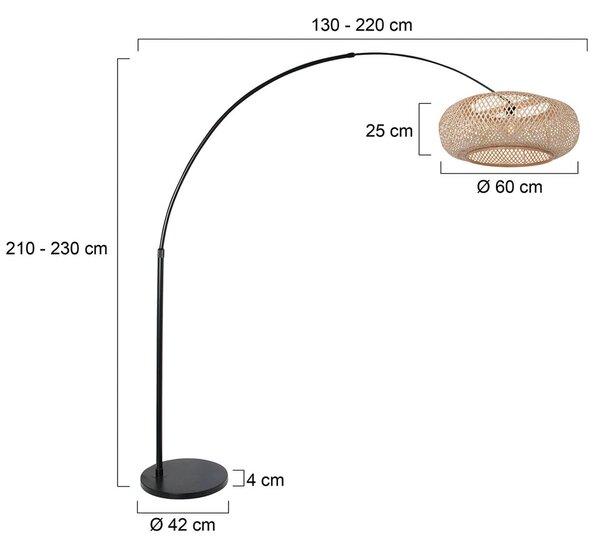 Steinhauer Íves állólámpa Sparkled Light fekete/bükk, Fekete, Nappali / Étkező, fém, Skandináv
