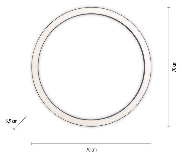 PURE LED mennyezeti lámpa Lines, Ø 70 cm, antracit, CCT, távirányító, dimmelhető, Fekete, Nappali / Étkező, Alumínium, Modern