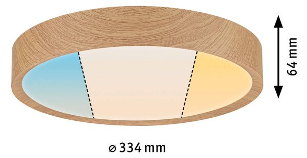 Paulmann Tega LED mennyezeti világítás IP44 CCT fa, Világos fa, Fürdőszoba, Műanyag, Modern