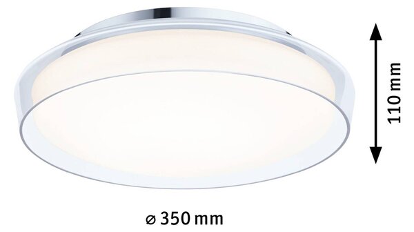 Paulmann Luena LED mennyezeti lámpa, IP44, króm, Ø 35 cm, Króm / ezüst, Nappali / Étkező, fém, Modern