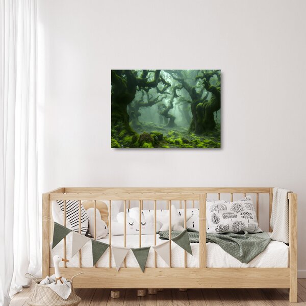 Üveg kép - Egy mohával borított erdő (70x50 cm)