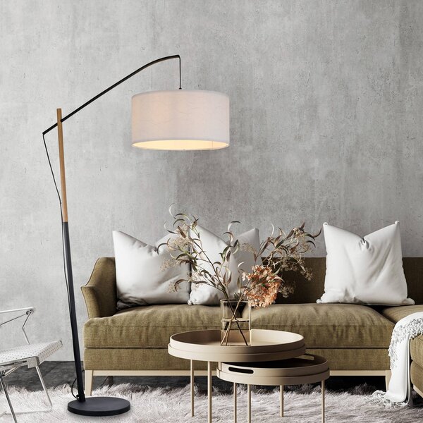 JUST LIGHT. GmbH Zöld Sofie állólámpa papír ernyővel, Fehér / opál, Nappali / Étkező, fém, Modern