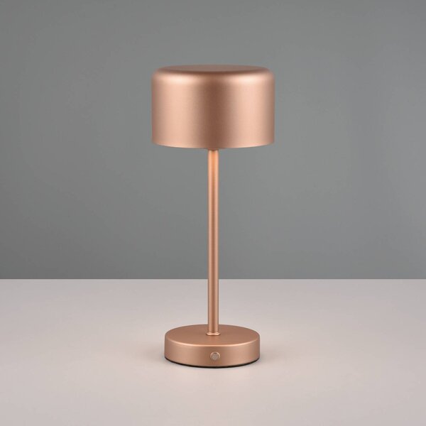 Jeff LED-es újratölthető asztali lámpa, kávé, magasság 30 cm, fém