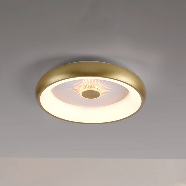 JUST LIGHT. GmbH Vertigo LED mennyezeti lámpa, CCT, Ø 46,5 cm, sárgaréz, dimmelhető, Sárgaréz / arany, Nappali / Étkező, fém, Modern