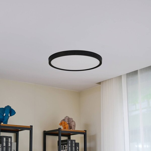 Lindby LED mennyezeti lámpa Pravin, Ø 50 cm, 3.000 K, fekete