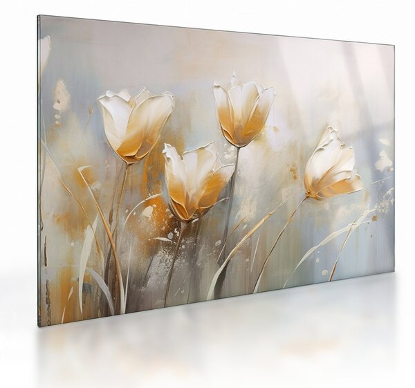 Üveg kép - Tulipánok festése (70x50 cm)