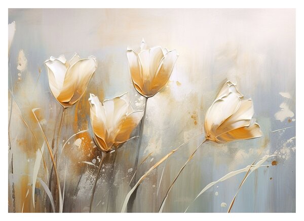 Üveg kép - Tulipánok festése (70x50 cm)