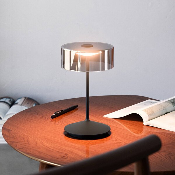 Sigor Numotion LED-es újratölthető asztali lámpa, fekete, üveg, IP54,, dimmelhető, Fekete, Nappali / Étkező, Üveg, Modern