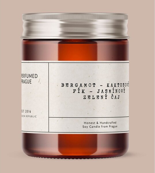 Illatos szójaviasz gyertya égési idő 40 ó #46 Bergamot, Jasmine, Opuncia – Perfumed Prague