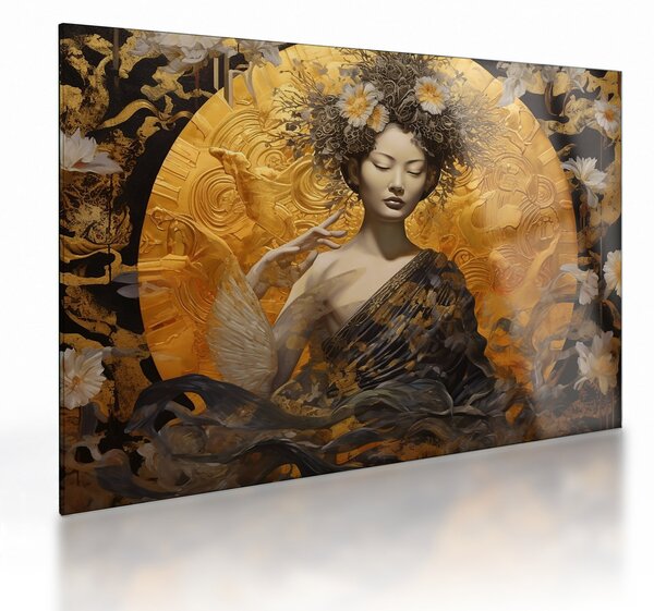 Üveg kép - Japán hölgy (70x50 cm)