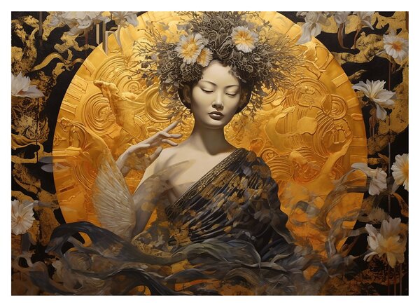 Üveg kép - Japán hölgy (70x50 cm)