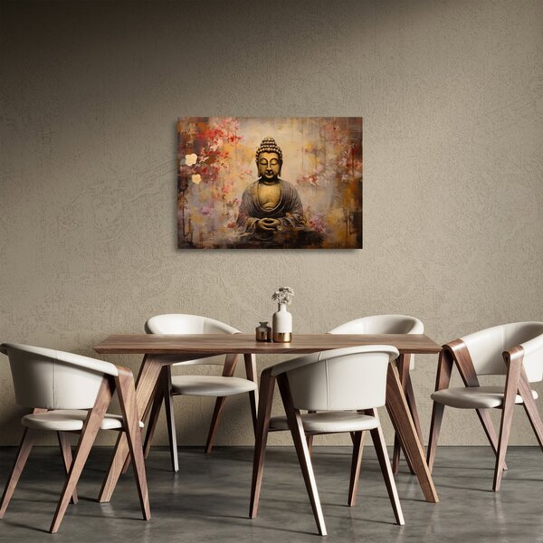 Üveg kép - Buddha, festészet (70x50 cm)