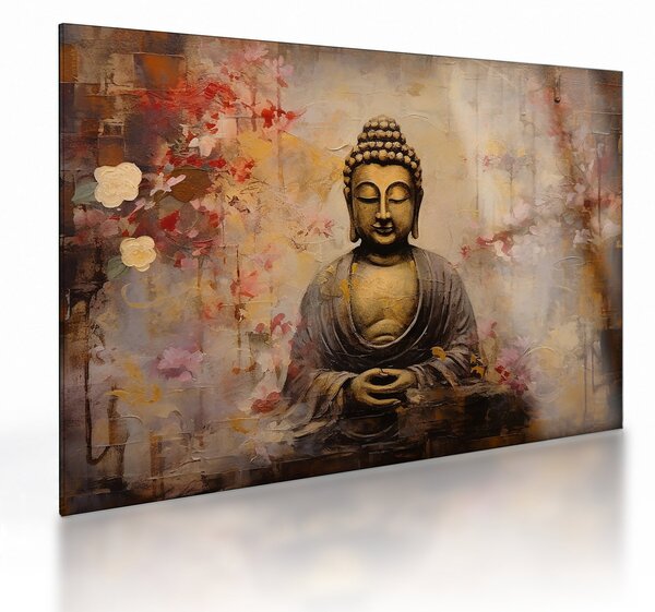 Üveg kép - Buddha, festészet (70x50 cm)