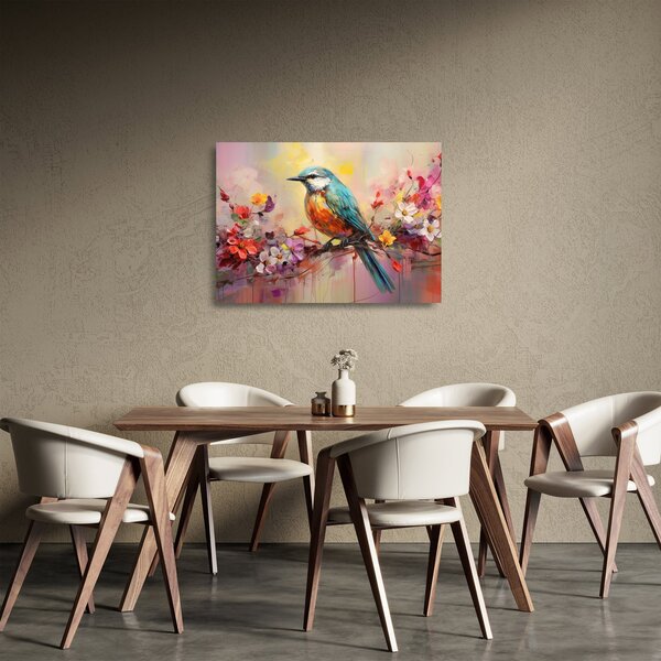 Üveg kép - Egy madár festménye (70x50 cm)