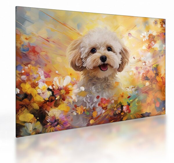 Üveg kép - Boldog kutya (70x50 cm)