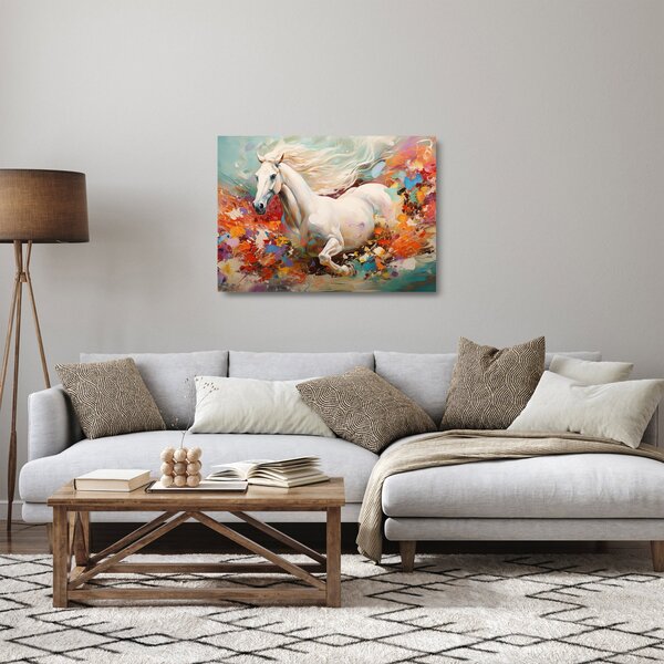 Üveg kép - Egy ló festése (70x50 cm)