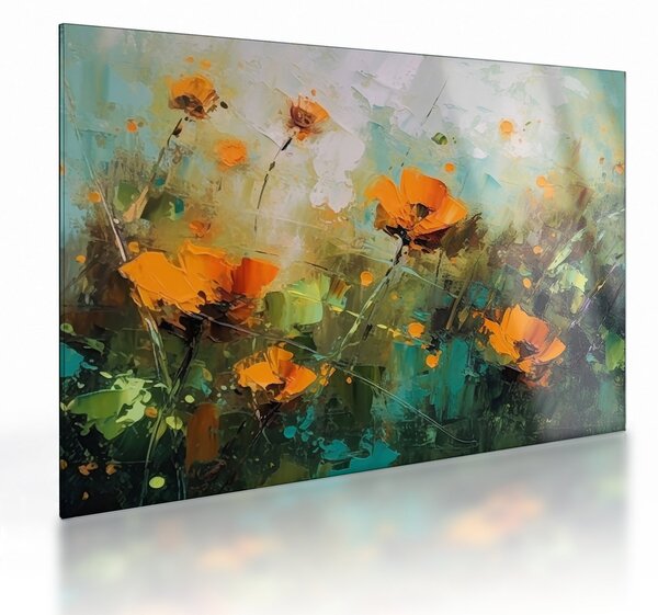 Üveg kép - Virágok (70x50 cm)