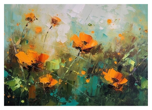 Üveg kép - Virágok (70x50 cm)