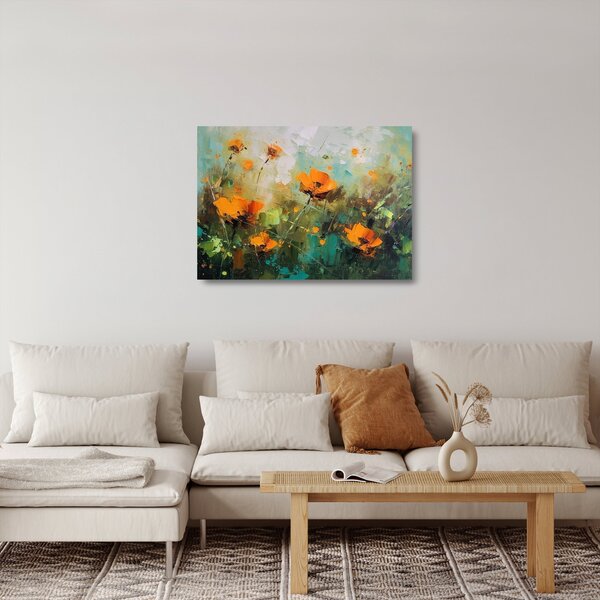 Üveg kép - Virágok (70x50 cm)