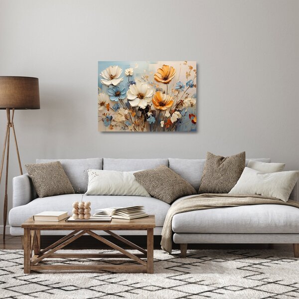 Üveg kép - Csokrok, festés (70x50 cm)
