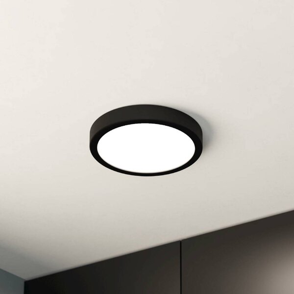 LED mennyezeti lámpa Fueva 5 IP44 3000K fekete Ø21cm