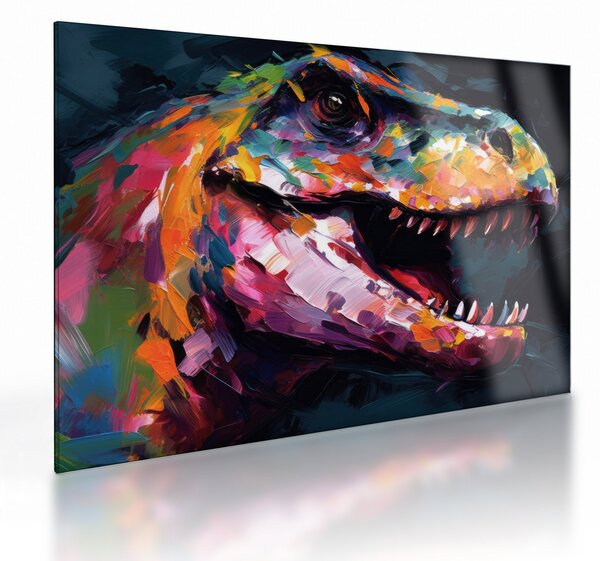 Üveg kép - Dinoszaurusz, festészet (70x50 cm)