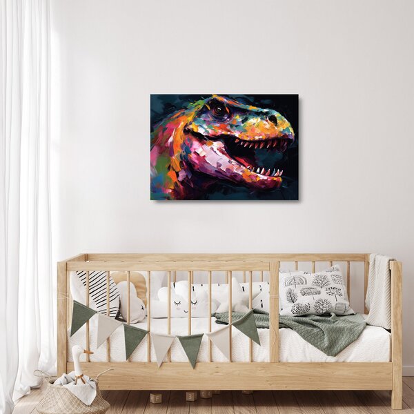 Üveg kép - Dinoszaurusz, festészet (70x50 cm)