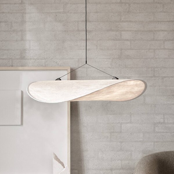 New Works Tense LED lógó világítás, 70 cm átmérőjű, fehér, dimmelhető, Fehér / opál, Nappali / Étkező, Műanyag, Dizájn