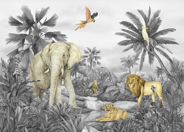 Gyermek fotó tapéta Jungle 252 x 182 cm, 4 részbőlálló, 4 részes