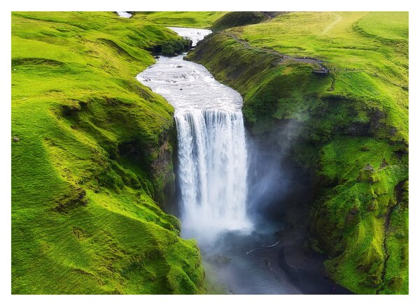 Üveg kép - Skogafoss vízesés (70x50 cm)