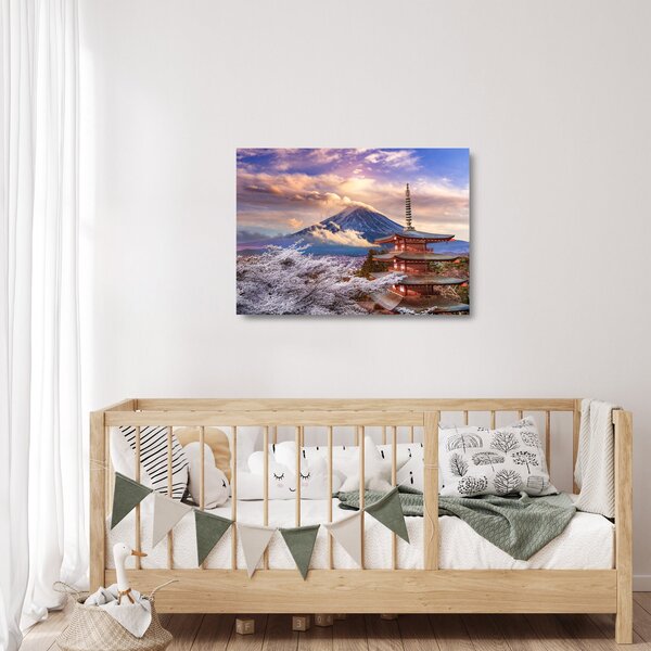 Üveg kép - Fuji hegy (70x50 cm)