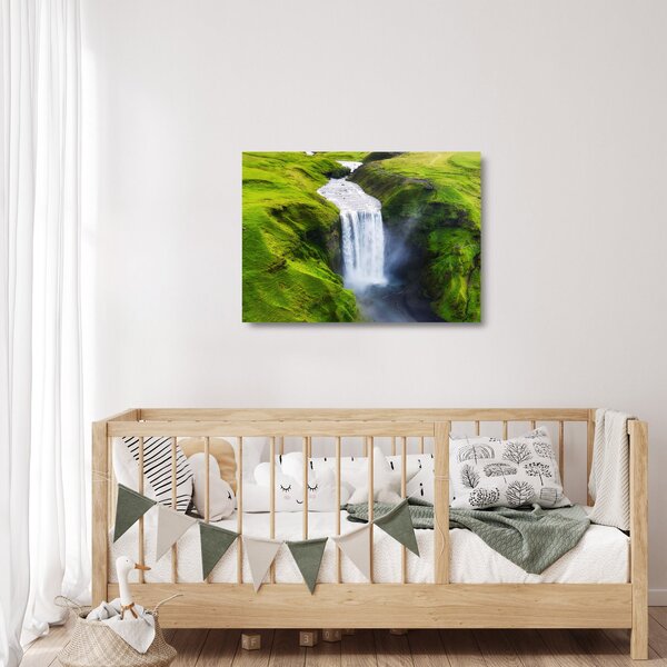 Üveg kép - Skogafoss vízesés (70x50 cm)