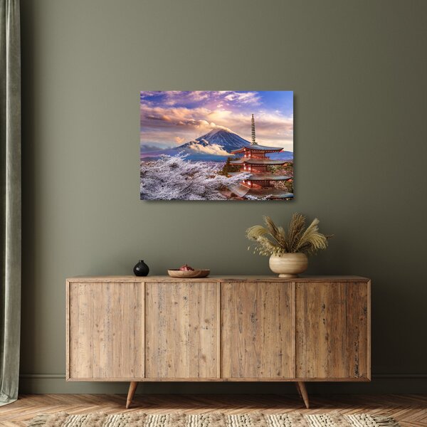 Üveg kép - Fuji hegy (70x50 cm)