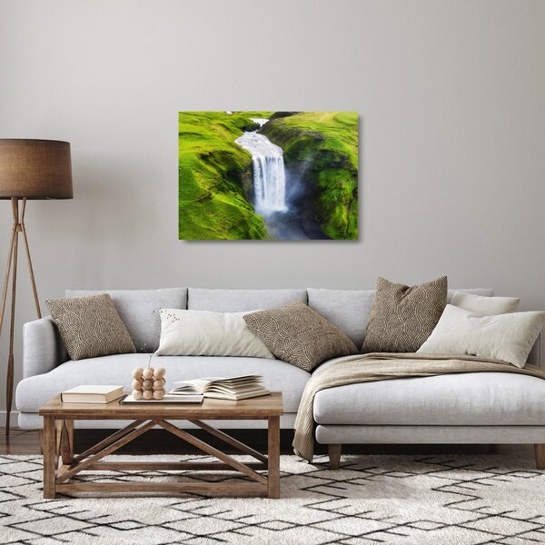 Üveg kép - Skogafoss vízesés (70x50 cm)